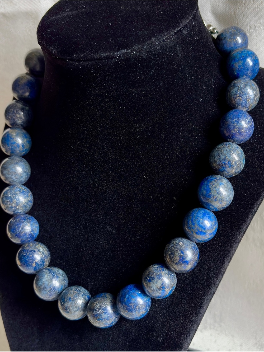 Lapis Bead Necklace - Deep Blue Statement